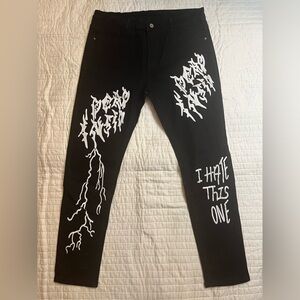 Black graphic jeans